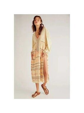 NWT Free People Daliha Maxi Size M Top Cover Up Resort Boho Festival Duster